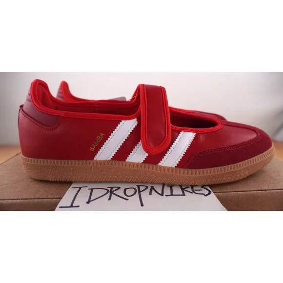 Adidas Samba Jane Red/White Scarlet Gum Women's Shoes - Picture 8 of 10